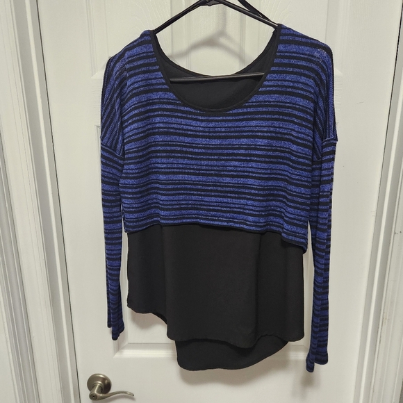 Jessica Simpson Tops - Jessica Simpson Blue and Black Striped Top
